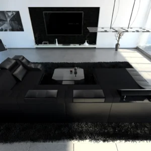 Mikrofaser Wohnlandschaft Treviano mit Ottomane U-Form L Mini