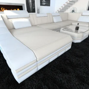 Mikrofaser Wohnlandschaft Treviano mit Ottomane U-Form L Mini