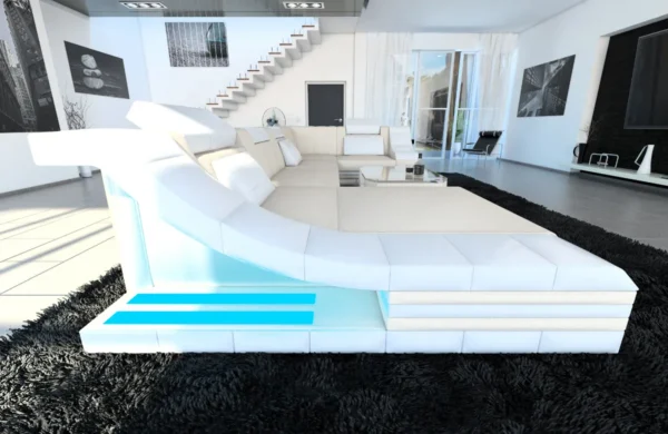 Mikrofaser Wohnlandschaft Treviano mit Ottomane U-Form L Mini – Bild 20