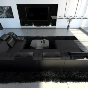 Mikrofaser Wohnlandschaft Treviano mit Ottomane U-Form L Mini