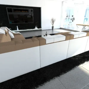 Mikrofaser Wohnlandschaft Treviano mit Ottomane U-Form XL