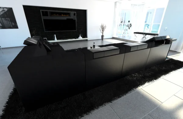 Mikrofaser Wohnlandschaft Treviano mit Ottomane U-Form XL – Bild 12