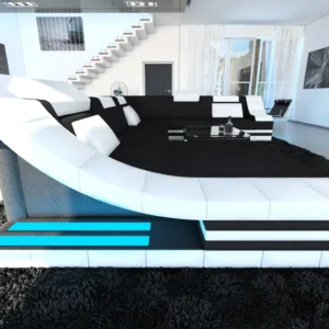 Mikrofaser Wohnlandschaft Treviano mit Ottomane U-Form XL