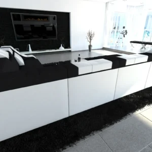 Mikrofaser Wohnlandschaft Treviano mit Ottomane U-Form XL