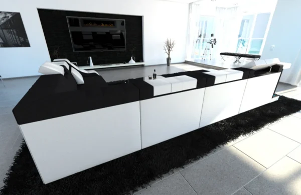 Mikrofaser Wohnlandschaft Treviano mit Ottomane U-Form XL – Bild 18