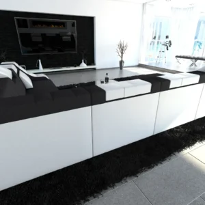 Mikrofaser Wohnlandschaft Treviano mit Ottomane U-Form XL