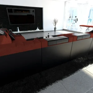 Mikrofaser Wohnlandschaft Treviano mit Ottomane U-Form XL