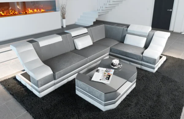 Samtstoff Ecksofa Treviano L-Form S Mini