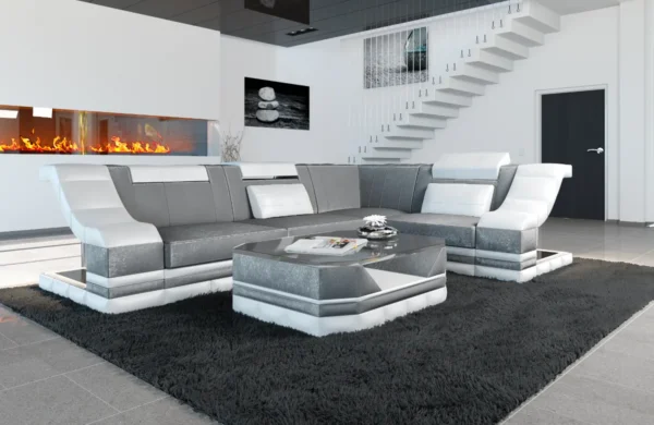 Samtstoff Ecksofa Treviano L-Form S Mini – Bild 3