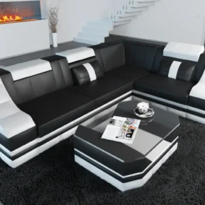 Echtleder Ecksofa Treviano L-Form S Mini