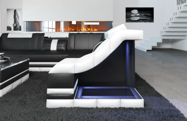 Echtleder Ecksofa Treviano L-Form S Mini – Bild 14