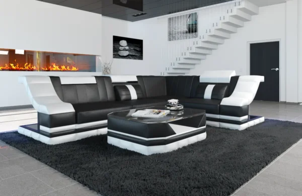 Echtleder Ecksofa Treviano L-Form S Mini – Bild 15