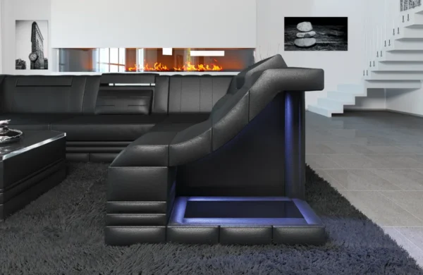 Echtleder Ecksofa Treviano L-Form S Mini – Bild 11