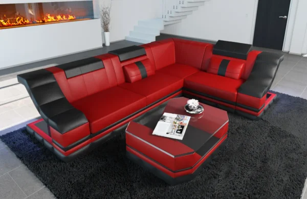 Echtleder Ecksofa Treviano L-Form S Mini – Bild 7
