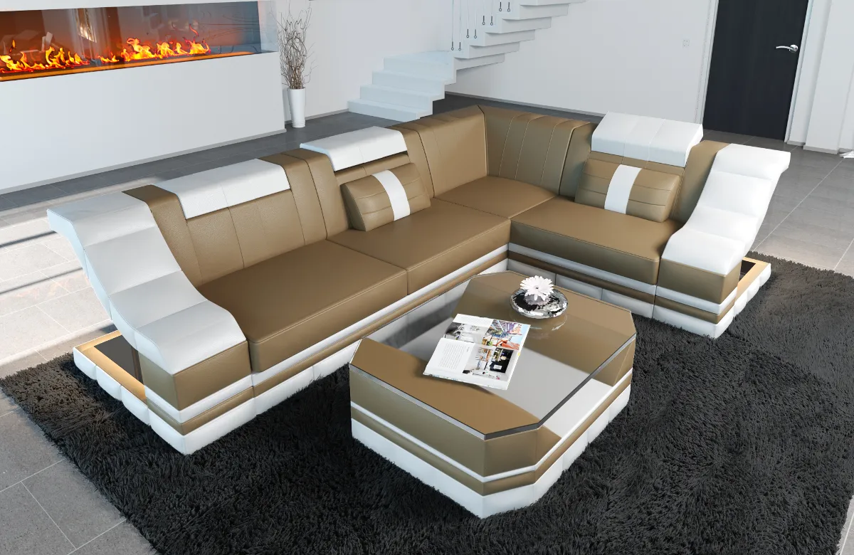Büffelleder Ecksofa Treviano L-Form S Mini