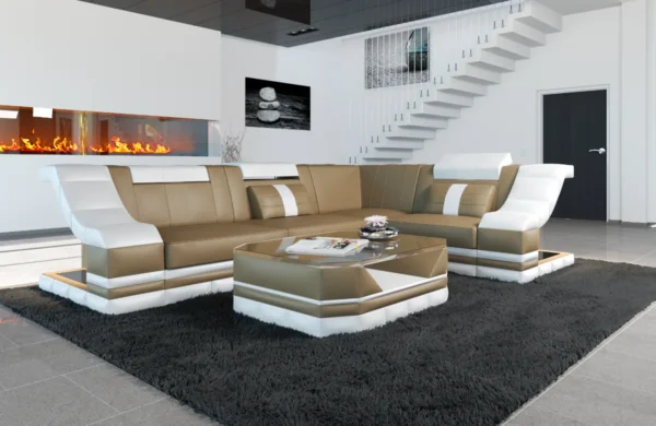 Echtleder Ecksofa Treviano L-Form S Mini – Bild 6