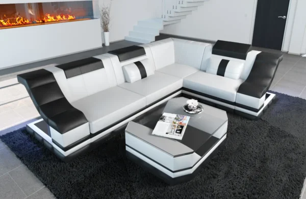 Echtleder Ecksofa Treviano L-Form S Mini