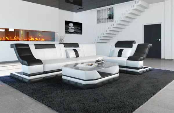 Echtleder Ecksofa Treviano L-Form S Mini – Bild 3