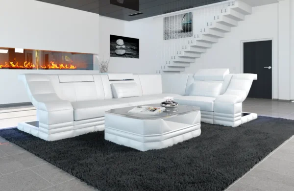Echtleder Ecksofa Treviano L-Form S Mini – Bild 18