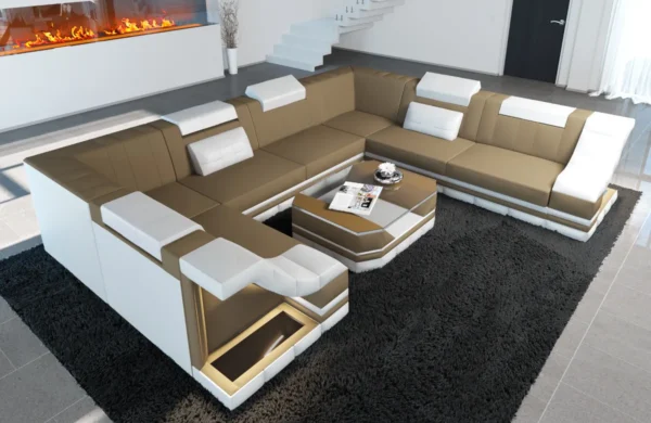 Mikrofaser Wohnlandschaft Treviano U-Form XL – Bild 13