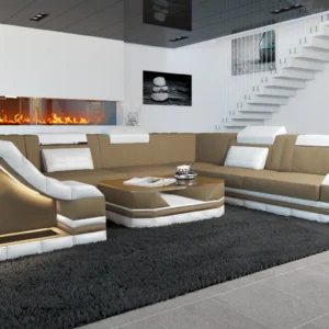 Mikrofaser Wohnlandschaft Treviano U-Form XL