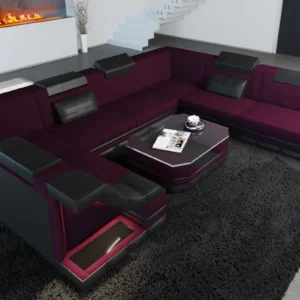 Mikrofaser Wohnlandschaft Treviano U-Form XL