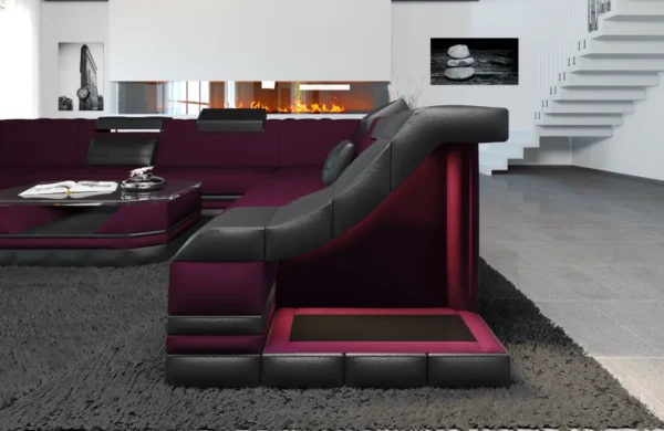 Mikrofaser Wohnlandschaft Treviano U-Form XL – Bild 2
