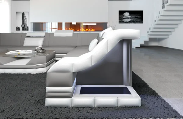 Mikrofaser Wohnlandschaft Treviano U-Form XL – Bild 8