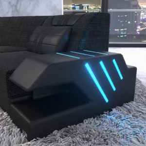 Webstoff Wohnlandschaft Ventura mit Ottomane C-Form L