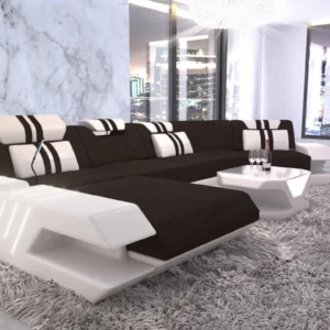 Webstoff Wohnlandschaft Ventura mit Ottomane C-Form L