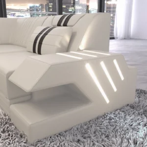 Echtleder Wohnlandschaft Ventura mit Ottomane U-Form L